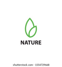 Abstract green leaf logo icon vector design