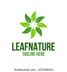 Abstract green leaf logo icon vector design