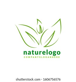 Abstract green leaf logo icon vector design. Landscape design, garden, Plant, nature and ecology vector logo. Vector illustration, Graphic Design Editable