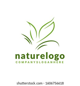 Abstract green leaf logo icon vector design. Landscape design, garden, Plant, nature and ecology vector logo. Vector illustration, Graphic Design Editable