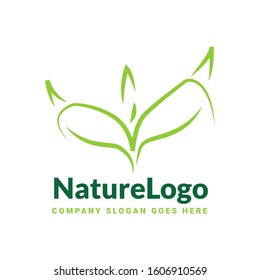 Abstract green leaf logo icon vector design. Landscape design, garden, Plant, nature and ecology vector logo. Vector illustration, Graphic Design Editable