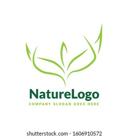 Abstract green leaf logo icon vector design. Landscape design, garden, Plant, nature and ecology vector logo. Vector illustration, Graphic Design Editable