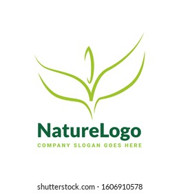 Abstract green leaf logo icon vector design. Landscape design, garden, Plant, nature and ecology vector logo. Vector illustration, Graphic Design Editable