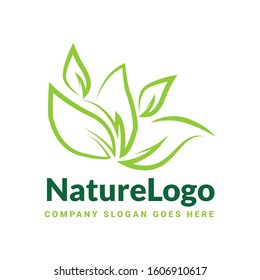 Abstract green leaf logo icon vector design. Landscape design, garden, Plant, nature and ecology vector logo. Vector illustration, Graphic Design Editable