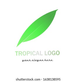 Abstract green leaf logo icon vector design. Landscape design, garden, Plant, nature and ecology vector logo.