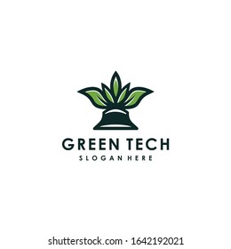 Abstract green leaf logo icon vector design