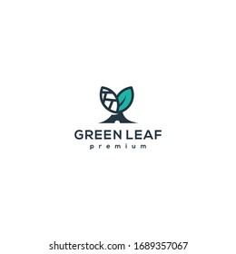 Abstract green leaf logo icon vector design