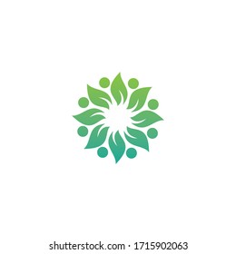 Abstract green leaf logo icon vector design. Landscape design, garden, Plant, nature and ecology vector logo. Ecology Happy life Logotype concept icon. Vector illustration, Graphic Design