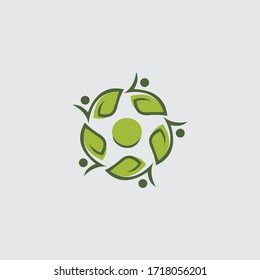 Abstract green leaf logo icon vector design. Landscape design, garden