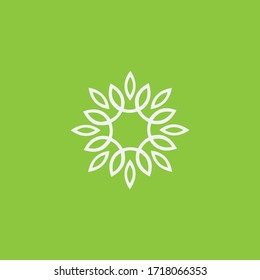 Abstract green leaf logo icon vector design. Landscape design, garden, Plant, nature and ecology vector logo. Ecology Happy life Logotype concept icon. Vector illustration, Graphic Design Editable Des