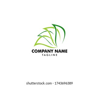 Resumen diseño vectorial del logotipo de la hoja verde