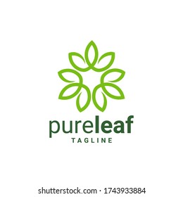 Abstract green leaf logo icon vector design. Landscape design, garden, Plant, nature and ecology vector logo. Ecology Happy life Logotype concept icon.