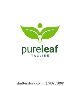 Abstract green leaf logo icon vector design. Landscape design, garden, Plant, nature and ecology vector logo. Ecology Happy life Logotype concept icon.