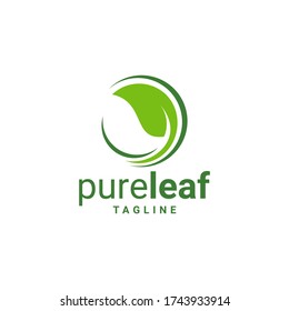 Abstract green leaf logo icon vector design. Landscape design, garden, Plant, nature and ecology vector logo. Ecology Happy life Logotype concept icon.