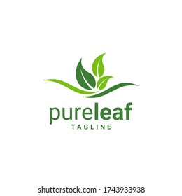 Abstract green leaf logo icon vector design. Landscape design, garden, Plant, nature and ecology vector logo. Ecology Happy life Logotype concept icon.