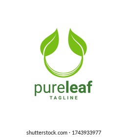 Abstract green leaf logo icon vector design. Landscape design, garden, Plant, nature and ecology vector logo. Ecology Happy life Logotype concept icon.