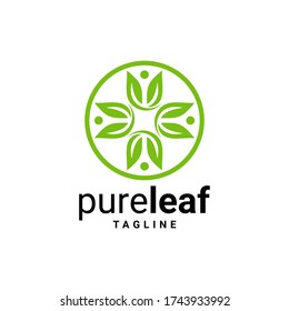 Resumen del diseño vectorial de iconos de la hoja verde. Diseño paisajístico, jardín, planta, naturaleza y logotipo del vector ecológico. Ecología Feliz vida Icono de concepto de Logotipo.