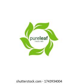Abstract green leaf logo icon vector design. Landscape design, garden, Plant, nature and ecology vector logo. Ecology Happy life Logotype concept icon.