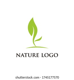 Resumen del diseño vectorial de iconos de la hoja verde. Ilustración vectorial.  icono de concepto de tipo de logotipo de vida.