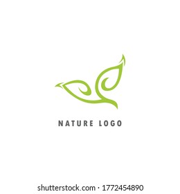 Abstract green leaf logo icon vector design. garden, Plant, nature and ecology vector logo. Vector illustration.