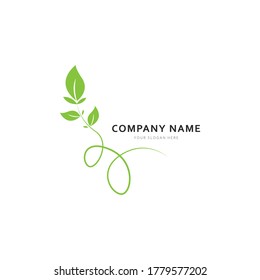Abstract green leaf logo icon vector design. garden, Plant, nature and ecology vector logo. Vector illustration.