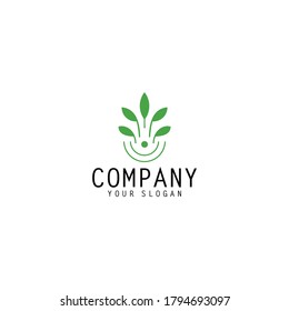 Abstract green leaf logo icon vector design. Landscape design, garden, Plant, nature and ecology vector logo. Ecology Happy life Logotype concept icon. Vector illustration, Graphic Editable Design