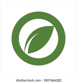 Abstract green leaf logo icon vector design.