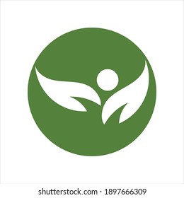Abstract green leaf logo icon vector design.