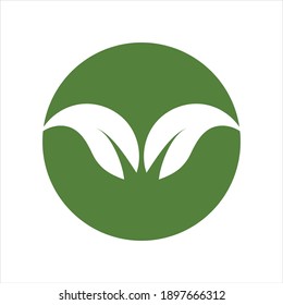 Abstract green leaf logo icon vector design.