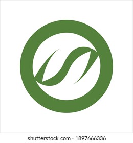 Abstract green leaf logo icon vector design.