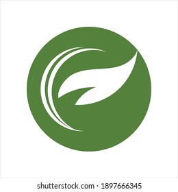 Abstract green leaf logo icon vector design.