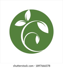 Abstract green leaf logo icon vector design.