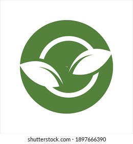 Abstract green leaf logo icon vector design.