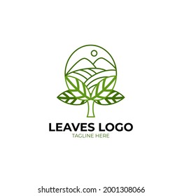 Abstract green leaf logo icon vector design.