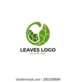 Abstract green leaf logo icon vector design.Vector Illustration
