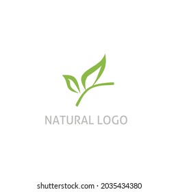 Abstract green leaf logo icon vector design. Leaf silhouette organic logo vector design,