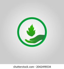 Abstract green leaf logo icon vector design. Landscape, garden, plant, nature and ecology logo vector design. Ecology Happy life Logotype concept icon. Vector illustration, Graphic Design editable Des