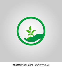 Abstract green leaf logo icon vector design. Landscape, garden, plant, nature and ecology logo vector design. Ecology Happy life Logotype concept icon. Vector illustration, Graphic Design editable Des