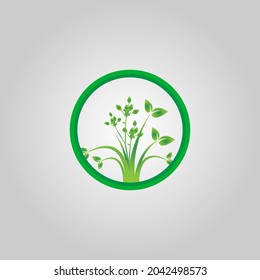 Abstract green leaf logo icon vector design. Landscape, garden, plant, nature and ecology logo vector design. Ecology Happy life Logotype concept icon. Vector illustration, Graphic Design editable Des