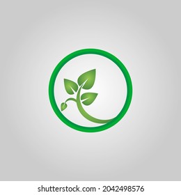 Abstract green leaf logo icon vector design. Landscape, garden, plant, nature and ecology logo vector design. Ecology Happy life Logotype concept icon. Vector illustration, Graphic Design editable Des