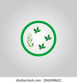 Abstract green leaf logo icon vector design. Landscape, garden, plant, nature and ecology logo vector design. Ecology Happy life Logotype concept icon. Vector illustration, Graphic Design editable Des