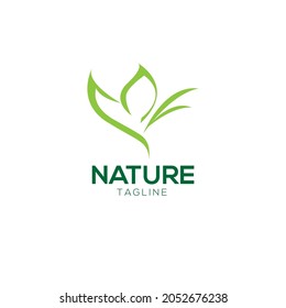 Abstract green leaf logo icon vector design