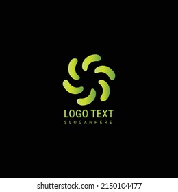 Abstract green leaf logo icon vector design. Landscape design