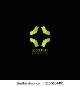 Abstract green leaf logo icon vector design. Landscape design
