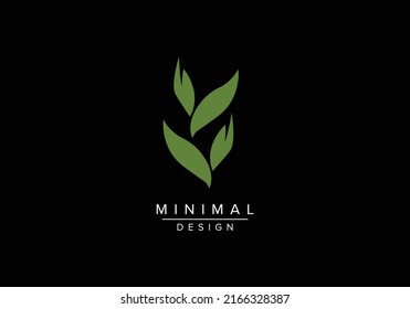 Resumen del diseño vectorial del logotipo de la hoja verde. Diseño paisajístico, jardín, planta, naturaleza y ecología