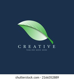 Abstract green leaf logo icon vector design. Landscape design, garden, Plant, nature and ecology vector logo. Ecology Happy life Logotype concept icon. Vector illustration,
