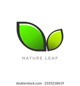 Resumen del diseño vectorial del logotipo de la hoja verde. Diseño del logo del vector paisajístico, jardín, planta, naturaleza y ecología. Feliz vida Logotipo Icono de concepto de ecología