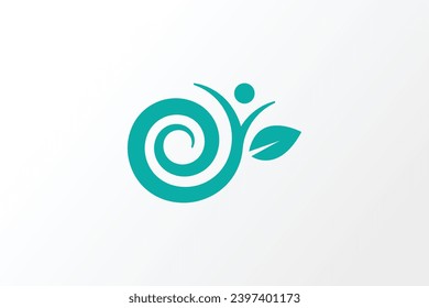 Abstract green leaf logo icon vector design. Landscape design, garden, Plant, nature and ecology vector logo. Ecology Happy life Logotype concept icon.