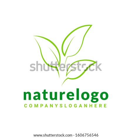 Abstract green leaf logo icon vector design. Landscape design, garden, Plant, nature and ecology vector logo. Vector illustration, Graphic Design Editable