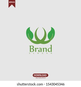 Abstract green leaf logo inspiration icon vector design